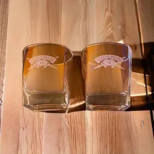 2 Chivas Regal 12 Years Square Weighted Bottom Whiskey Glasses