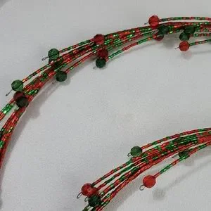 (2) Dillards Beaded Tree Garland - Red Green