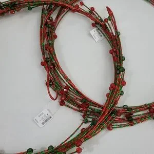 (2) Dillards Beaded Tree Garland - Red Green