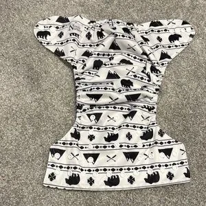 2 Nora's Nursery Black And White Cloth Diapers