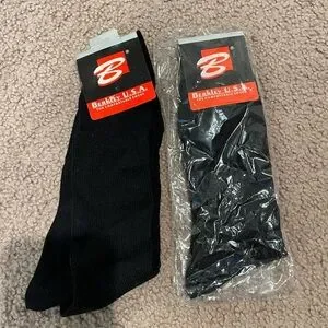 2 Pcs BERKLEY USA Black Socks. One Size