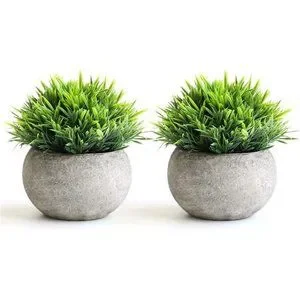 2 Pcs Fake Plants for Bathroom/Home Office Decor Small Artificial Faux Greenery