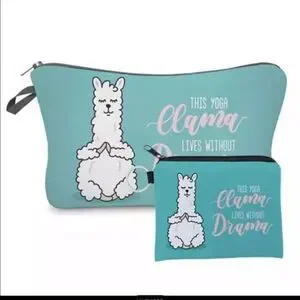 2 PIECE LLAMA COSMETIC BAG AND COIN PURSE