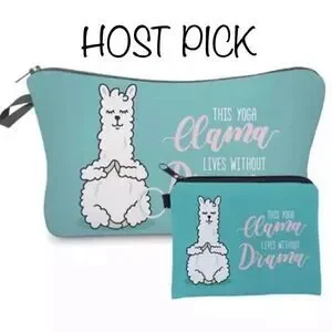 2 PIECE LLAMA COSMETIC BAG AND COIN PURSE