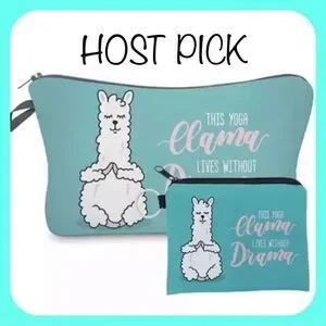 2 PIECE LLAMA COSMETIC BAG AND COIN PURSE