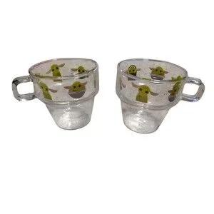2 STAR WARS Baby Yoda JoyJolt Stoiva Double Wall Insulated Glass Tumblers 11.5oz