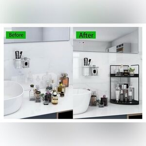2-Tier Corner Rack Shelves Storage With 6-pcs Jar Set #0730258