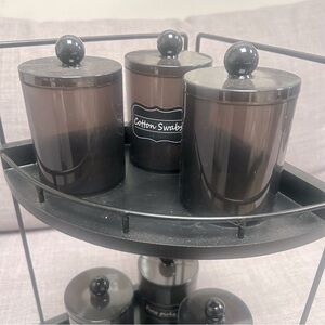 2-Tier Corner Rack Shelves Storage With 6-pcs Jar Set #0730258