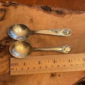 2 Vintage Silver Plate Baby Spoons From Gerber / Winthrop – Circa 1950