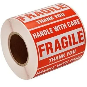 2" x 3" - Handle with Care Stickers - Fragile - Thank You - 120