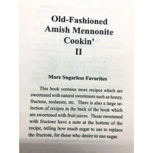 2002 Old-Fashioned Amish Mennonite Cookin Sugarless Recipes Cookbook