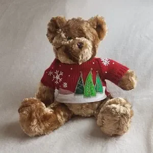 2003 Galerie Christmas Plush Brown Bear