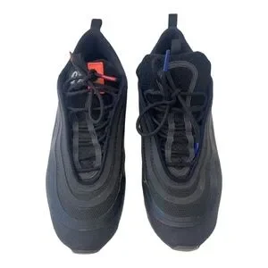2017 Nike Air Max 97 Ultra Premium Black Rush Blue & Red Running Size 9