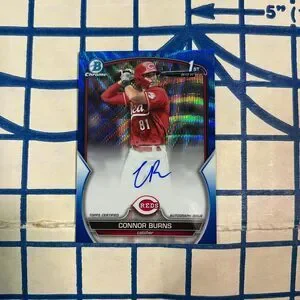 2023 Bowman Draft - Chrome Prospect Autographs Connor Burns #CDA-CB Blue Wave