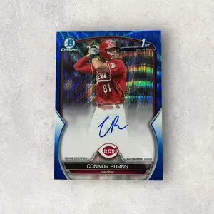 2023 Bowman Draft - Chrome Prospect Autographs Connor Burns #CDA-CB Blue Wave