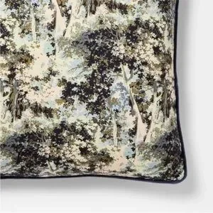 24" Abstract Tree Throw Pillow With Gusset Navy -Studio McGee
