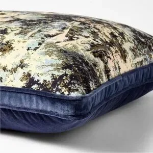 24" Abstract Tree Throw Pillow With Gusset Navy -Studio McGee