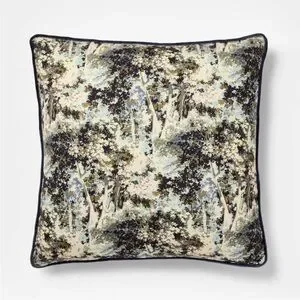 24" Abstract Tree Throw Pillow with Gusset Navy -Studio McGee