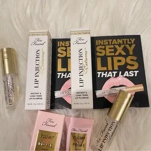 2x Too Faced Lip Injection And Plump & Prime Face Plumping Primer Serum