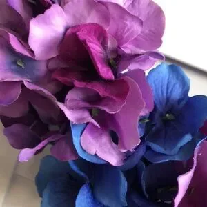 3/$20 Blue Purple Hydrangea Azalea Flower Floral Decor Twine Tweed Hoop Wreath