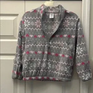 ❤️3 for $15 ❤️ Athletic Works Girls Printed Microfleece Half-Zip Pullover