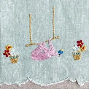 3 Vintage Blue And Green Handkerchiefs