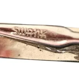 30s Vintage Tie Clip And Cuff Link Set Silver Tone And Pink Regal Lion Swank
