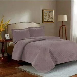 3PC Quilt Bedspread Set Oversized Queen Bark