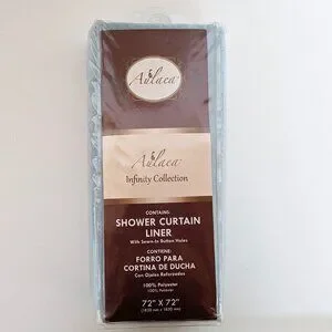 4/$20 - Solid Polyester Shower Curtain Liner in Ocean I 72-in L