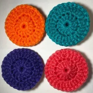 4 large jumbo premium nylon double sided handmade kitchen crochet dish scrubbies