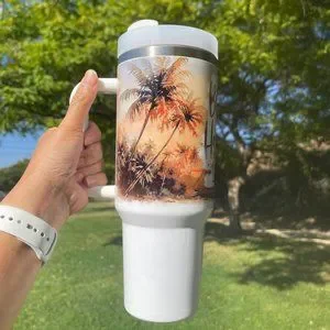40 Oz Colorful The Beach Is My Happy Place Double-wall Vacuum Insulation…