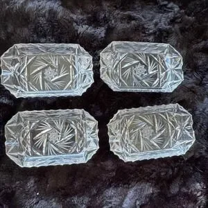 4x Vintage Crystal Ash Trays