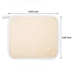 5 Pcs Exfoliating Face And Body Wash Cloths Towel 10.63 X 9.05 Inch(Beige Edge)