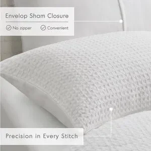 510 Design White Waffle Weave Duvet Set