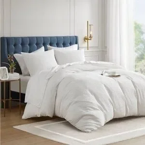 510 Design White Waffle Weave Duvet Set
