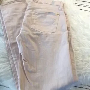 7 For All Mankind Pink Cigarette Distressed Destroyed‎ Slim Slimming Size 26