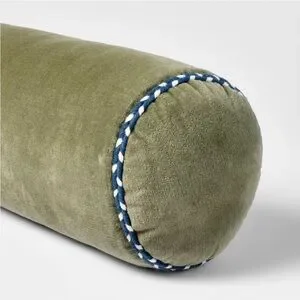 7"x18" Bolster W Piping Throw Pillow Green - Threshold Designed W Studio McGee