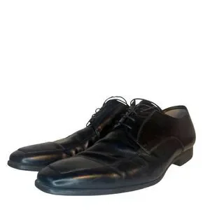 $700 Santoni Italian Leather Dress Shoes 8.5 Prichard Apron Toe Derby Oxford