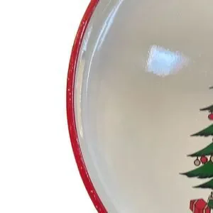 70s Vintage Round Acrylic Christmas Tray with Handles White 13.5” Diameter