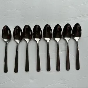 8 OneidaCraft Flight Deluxe Stainless Teaspoons Discontinued Silverware