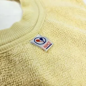 90s VINTAGE HAMCO Baby Bunny Rabbit Pullover Terry Cloth Towel Bib Yellow