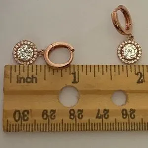 925 Silver round cz stones halo hoops earrings
