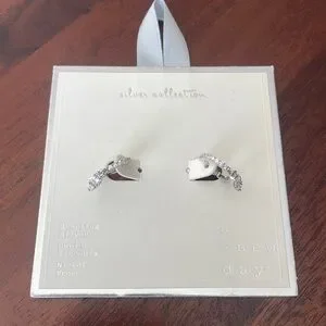 A new day earrings silver collection sterling silver CZ jewelry New size small