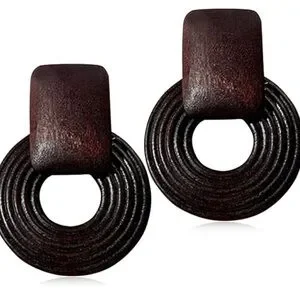 A new day wood earrings Brown nickel free boho jewelry New Size Small