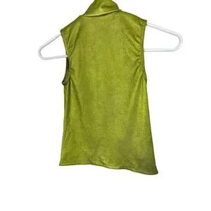 A Wish Come True Metallic Green Vest Dance Costume Size S Unisex Child Zip Up