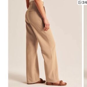 Abercrombie & Fitch Sloan Trousers Wide Leg Pants In Tan Size 27/4S
