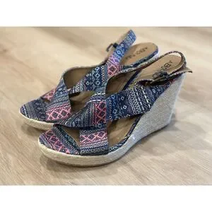 Abound Women's Espadrille Wedge Tribal Sandals‎ Size 12M