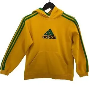 Adidas Hoodie Youth Medium Yellow Green Blokecore Ladcore Retro Soccer Athletic