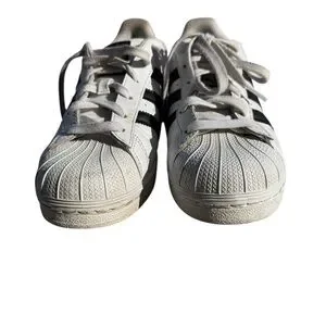 Adidas Superstar Sneakers White Black Clamshell Retro 70’s Sz Big Boy 7
