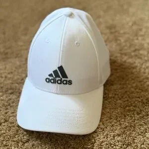 Adidas White Baseball Hat Classic Logo- Womens